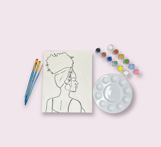 Headwrap Afro Sip and Paint Kit